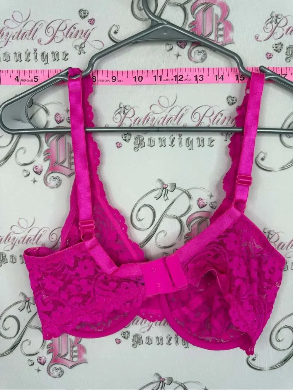 smart & sexy Bright Hot Pink Lace Underwire Bra